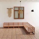  Vrtna sedežna garnitura 9-delna medeno rjava trdna borovina, (20973921) Cene