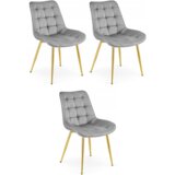  BERA stolica - svijetlosivi baršun / zlatne noge x 3 | shoptok.hr