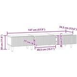 TV omarica Dimljen hrast 147 x 34,5 x 30 cm Inženirski les, (5000210527) | Shoptok.si