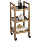 Wenko Crna/u prirodnoj boji kupaonska polica od masivnog bagrema 35x76,5 cm Fondi – | shoptok.hr