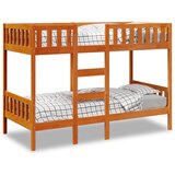 vidaXL Krevet na kat voštano smeđi 90x190 cm od masivne borovine | shoptok.hr