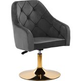 Shumee 4Rico vrtljivi fotelj QS-BL14G, siv žamet, (21388434) | Shoptok.si