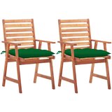 Maison Chic Vrtni jedilni stoli - Stol za vrt 2 kosa z blazinami trden akacijev les JS328, (21877948) | Shoptok.si