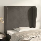  Uzglavlje s ušima tamnosivo 83 x 23 x 118/128 cm baršunasto | shoptok.hr