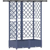 vidaXL Povišeni krevet s mrežom i krovom Siva 124 x 40 x 121 cm PP - Siva 124 x 40 x 123 cm s ravnim krovom (3 bočna mreža) | shoptok.hr