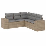  5-dijelni vrtni set sofa s jastucima bež od poliratana | shoptok.hr