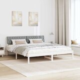  Okvir kreveta s uzglavljem Bijela i svijetlosiva 180 x 200 cm | shoptok.hr