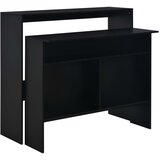 vidaXL barska miza z 2 površinama 130x40x120 cm črna | Shoptok.si