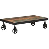  Stolić za kavu s kotačima 100x55x26 cm masivno obnovljeno drvo | shoptok.hr