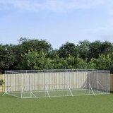 vidaXL Zunanji pasji boks srebrn 8x4x2 m pocinkano jeklo Cene