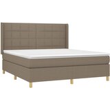  box spring s madracem LED smeđesivi 180x200 cm tkanina | shoptok.hr