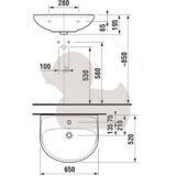Jika H8143840001041 Lyra Plus 65 x 52 cm stenski keramični umivalnik z odprtino za armaturo | Shoptok.si