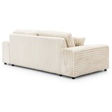 Ropez Kremno bela sedežna garnitura iz rebrastega žameta 213 cm Justin – | Shoptok.si