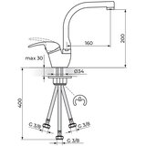 Rosan baterija za sudoperu KING - protočni bojler izliv 180 mm J382003 ROS054 | Eponuda.com