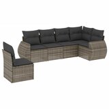  6-dijelni set vrtnih sofa od poliratana s jastucima sivi | shoptok.hr
