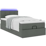 vidaXL Otomanski posteljni okvir z vzmetnico siv 80x200 cm blago | Shoptok.si