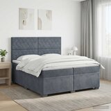  Boxspring krevet s madracem Tamnosiva 200 x 200 cm Baršun | shoptok.hr