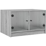 Maison Chic Klubska mizica - kavna mizica - Nizka mizica s steklenimi vrati siva sonoma 68x50x42 cm, (21752930) Cene