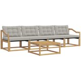  Set vanjskih sofa 5 kom. Bijela i svjetlosiva | shoptok.hr