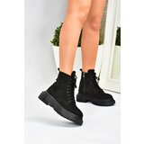 Fox Shoes Women's Black Suede Thick Sole Casual Boots Cene