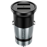 Usams avtopolnilec 12/24V univerzalni črn z dvojnim usb izhodom CC048 izhodna moč 3,4A | Shoptok.si