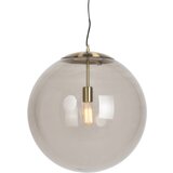 QAZQA Sodobna viseča svetilka medenina z dimnim steklom 50 cm - Kroglica | Shoptok.si