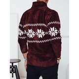 DStreet Sweter męski w śnieżynki bordowy | shoptok.hr