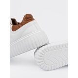 Shelvt White sneakers with brown inserts | Shoptok.si