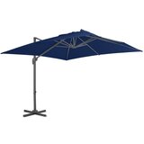 vidaXL previsni senčnik z aluminijastim drogom 3x3 m sinje moder | Shoptok.si