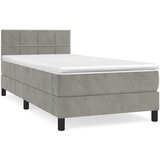 Maison Chic Box spring postelja - Vzmetna postelja z vzmetnico svetlo siva 80x200 cm žamet SL13238, (21901866) Cene