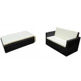 Maison Chic Seti vrtnega pohištva - Vrtna garnitura - Vrtni pohištvo set z blazinami 2-delna poli ratan črna, (21797837) | Shoptok.si