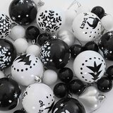  Set Božićnih Ukrasnih Kuglica 40 pcs Crna i bijela Plastika | shoptok.hr