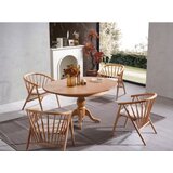 Hanah home eva - natural natural extendable dining table & chairs set (4 pieces) | ePonuda.com
