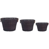  3-dijelni set košara za drva za ogrjev tamnosmeđi od vrbe | shoptok.hr