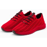 Ombre Men's mesh sneakers shoes - red Cene