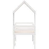  Visoki krevet s krovom bijeli 90 x 190 cm od masivne borovine | shoptok.hr