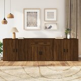 The Living Store Komoda 3 kosi rjav hrast inženirski les - Komoda, (21663551) | Shoptok.si