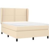  Krevet s oprugama i madracem krem 140x200 cm od tkanine | shoptok.hr