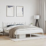  Metalni okvir za krevet s uzglavljem bijeli 183x213 cm | shoptok.hr