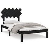  Okvir za krevet crni 100x200 cm od masivnog drva | shoptok.hr