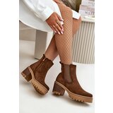 Boto Women's Insulated Heeled Boots Eco Suede Brown Irissinae | Shoptok.si