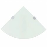 vidaXL Kotne police 2 kosa s kromiranimi nosilci steklo bele 25x25 cm Cene