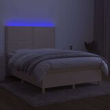 vidaXL Krevet box spring s madracem LED krem 140x190 cm od tkanine | shoptok.hr