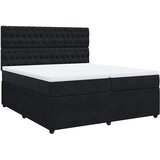  Krevet s oprugama i madracem crni 200x200 cm baršunasti | shoptok.hr