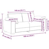 SOFA za dvije osobe Bež 180 cm Platnasta tkanina | Eponuda.ba