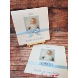  Vabilo za krst s sliko otroka in pentljico modro REK115 | Shoptok.si