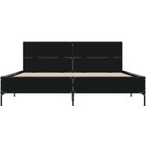  Posteljni okvir črn 140x190 cm inženirski les in kovina | Shoptok.si