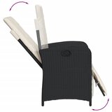 3-dijelni bistro set s jastucima crni od poliratana Crna 80 cm table length | shoptok.hr