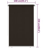  Vanjska roleta za zamračivanje 140 x 230 cm smeđa HDPE | shoptok.hr