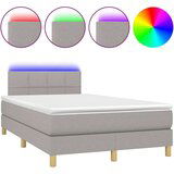  Box spring postelja z vzmetnico LED sv. siva 120x200 cm blago, (20724556) | Shoptok.si